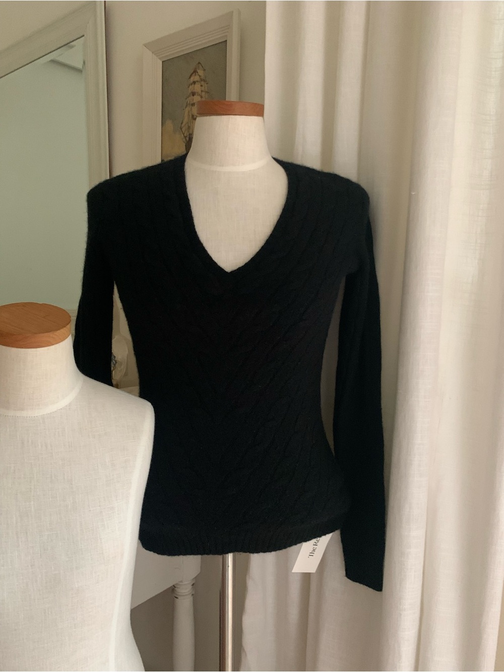 Ralph Lauren Cashmere Black Cable Knit Sweater - Picture 3 of 8